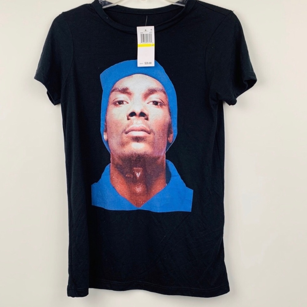 Snoop Dog Womens Tshirt Black Graphic Tee Sz M